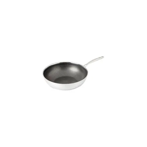 Wok mit Wabenstruktur, Edelstahl, 28 cm – silber – Bild 1