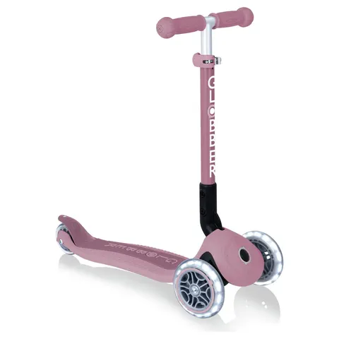 Globber Scooter Junior Foldable Lights ECO – rosa – Bild 1