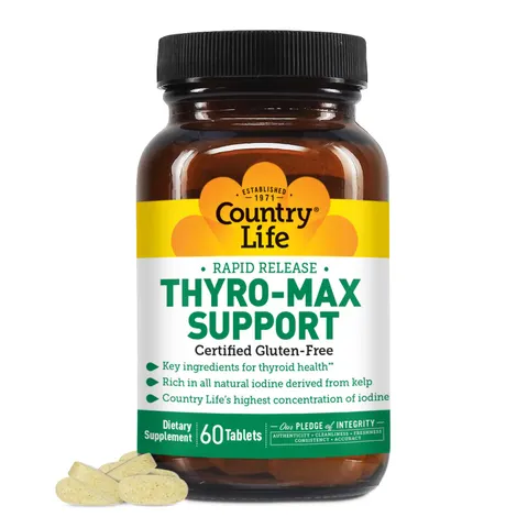 Country Life, Rapid Release Thyro-Max Support, 60 Tablets – image 1