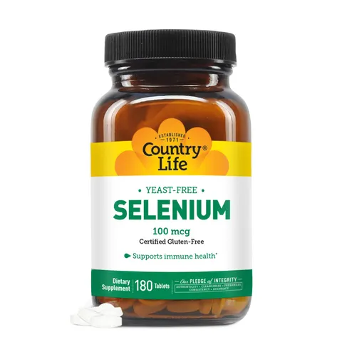Country Life, Selenium, 100 mcg, 180 Tablets – image 1