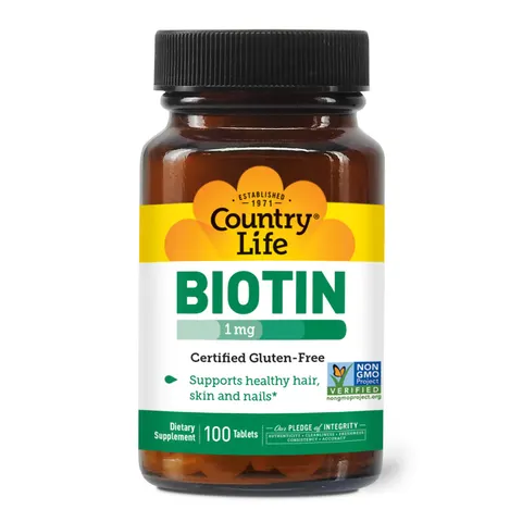 Country Life, Biotin, 1 mg, 100 Tablets – image 1
