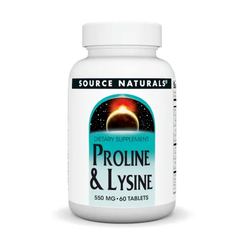 Source Naturals, Proline & Lysine, 60 Tablets – image 1