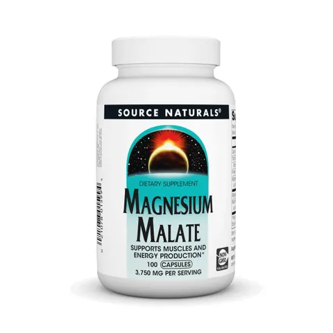 Source Naturals, Magnesium Malate, 100 Capsules – image 1
