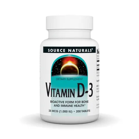 Source Naturals, Vitamin D 3 1000 IU, 200 Tablets – image 1