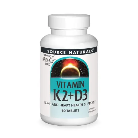 Source Naturals, Vitamin K2 + D3, 60 Tablets – image 1