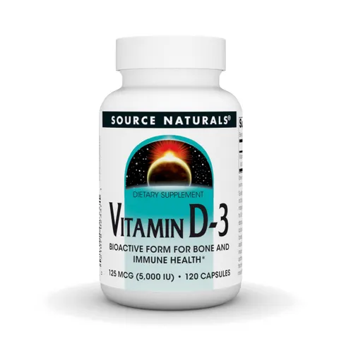 Source Naturals, Vitamin D-3, 5,000 IU, 120 Capsules – image 1