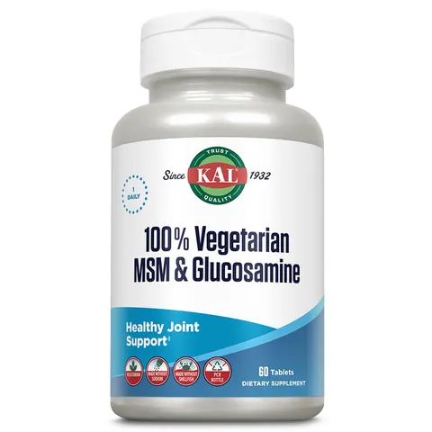 KAL, 100% Vegetarian MSM & Glucosamine, 60 Tablets – image 1