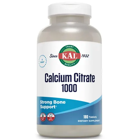 KAL, Calcium Citrate 1000, 180 Tablets – image 1