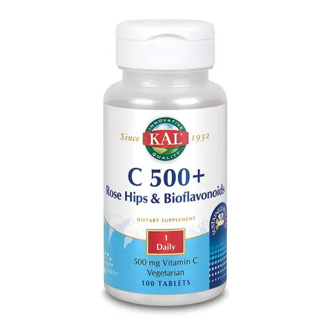 KAL, C 500 + Rose Hips & Bioflavonoids, 100 Tablets – image 1