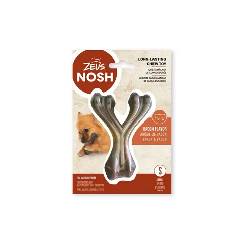 Zeus Nosh Strong Chew Wishbone - Small, Bacon – image 1