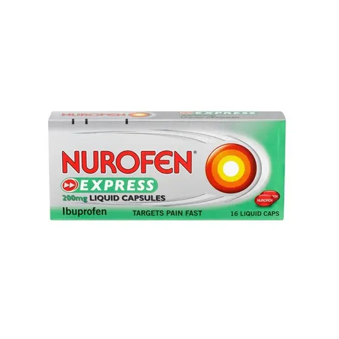 Nurofen Express Ibuprofen 200MG 16 Liquid Capsules – image 1