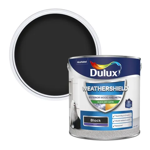 Dulux Weathershield Satin Black 2.5L – image 1
