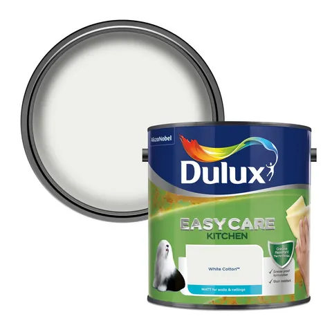 Dulux Easycare Kitchen Matt Paint-White Cotton-2.5L – image 1