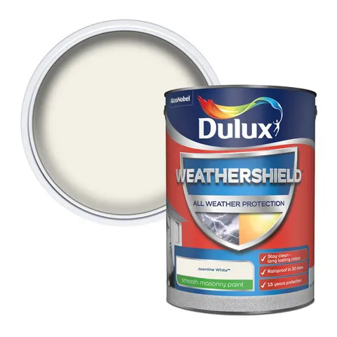 Dulux Weathershield Masonry Smooth Jasmin White 5L – image 1