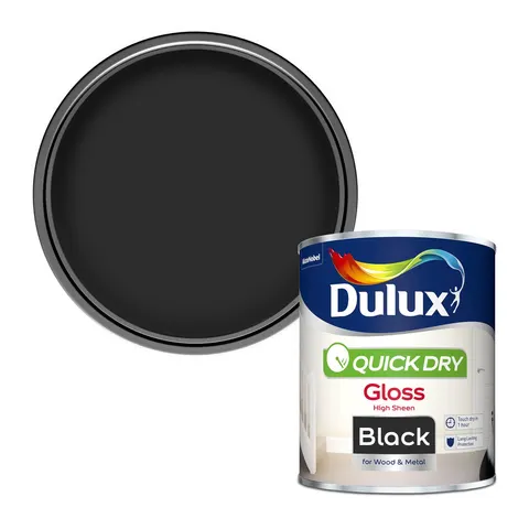 Dulux Quick Dry Gloss Black 750ml – image 1