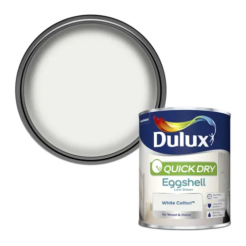Dulux Quick Dry Eggshell White Cotton 750ml – image 1