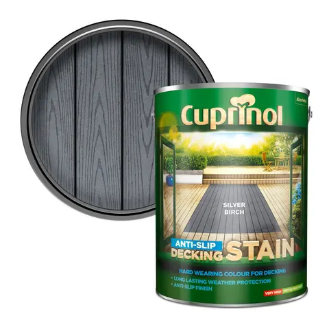Cuprinol Anti-Slip Deck Stain Silver Birch 5L – Grey – image 1
