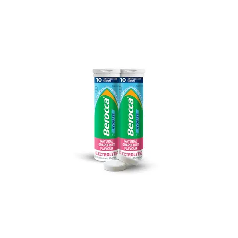 Berroca Hydrate Natural Grapefruit Flavour 20 Effervescent Tablets – image 1