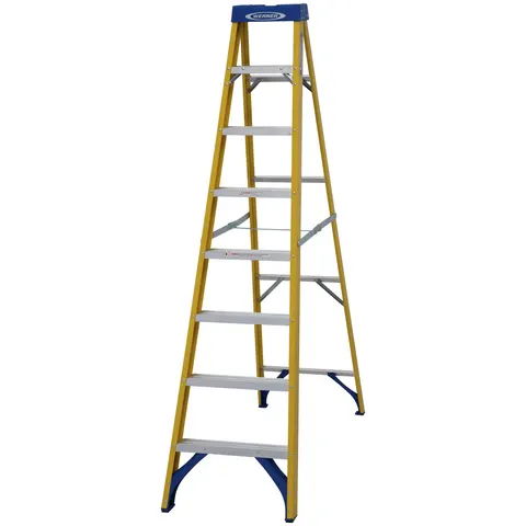 Werner 8 Tread Fibreglass Step Ladder – image 1