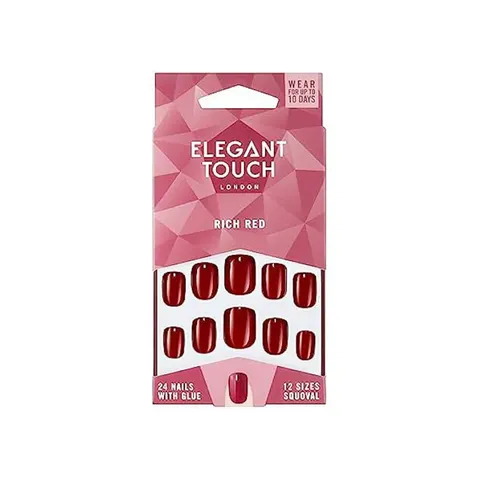 Elegant Touch Rich Red False Nails 24 units – image 1