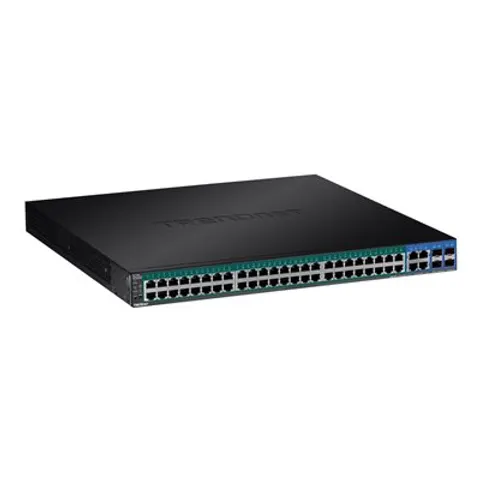 TRENDnet Switch 52-Port Gbit PoE+ Web Smart 370W 4xSFP 19" – Bild 1
