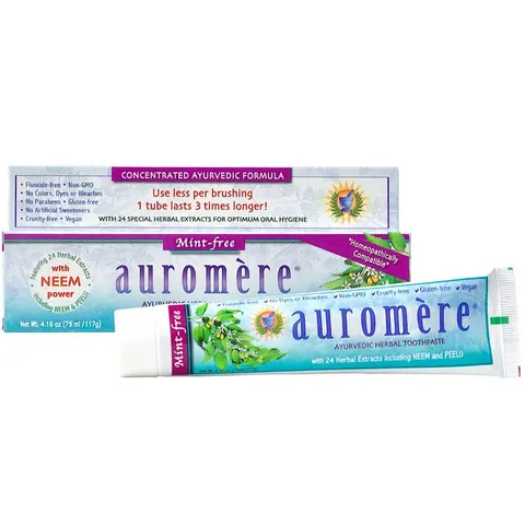 Auromere Toothpaste - Ayurvedic Herbal - Hmpthc Mnt Fr - 4.16 oz – image 1