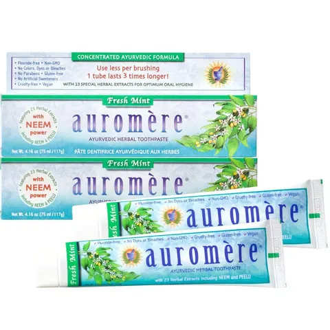 Auromere Toothpaste - Ayurvedic Herbal - Fresh Mint - 4.16 oz – image 1