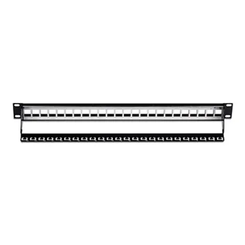 TRENDNET "TRN TC-KP24S - 19"" Patchpanel for 24x Keystone modules, black" – image 1