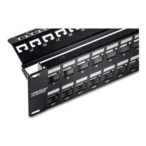 TRENDNET "TRN TC-KP48S - 19"" Patchpanel for 48x Keystone modules, black" – image 1