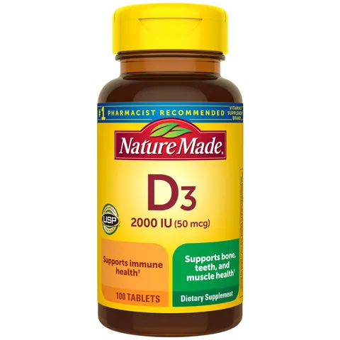 Nature Made, Vitamin D3, 50 mcg, 100 Tablets – image 1
