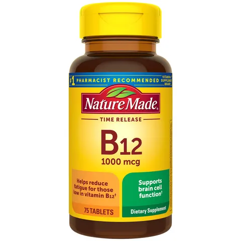 Nature Made Vitamin B12 1000 mcg Time Release Tablets, 75 Count – image 1