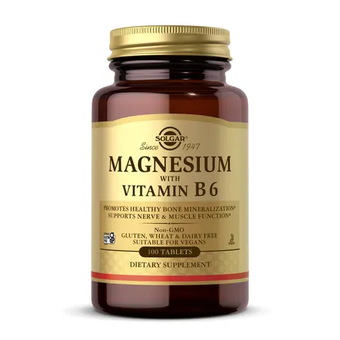 Solgar Magnesium with Vitamin B6 Tablets, 100 – image 1