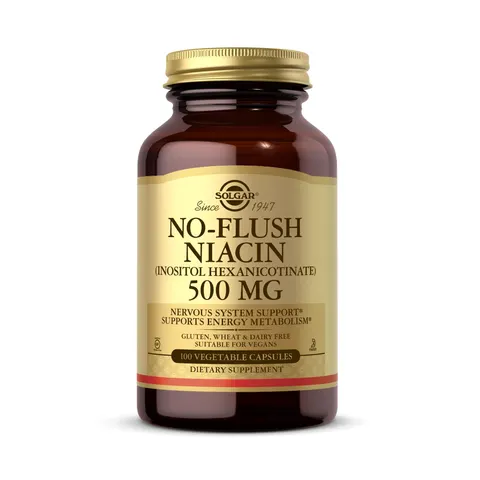 Solgar, No-Flush Niacin, 500 mg, 100 Vegetable Capsules – image 1