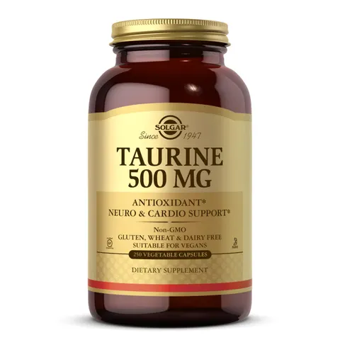 Solgar, Taurine, 500 mg, 250 Vegetable Capsules – image 1