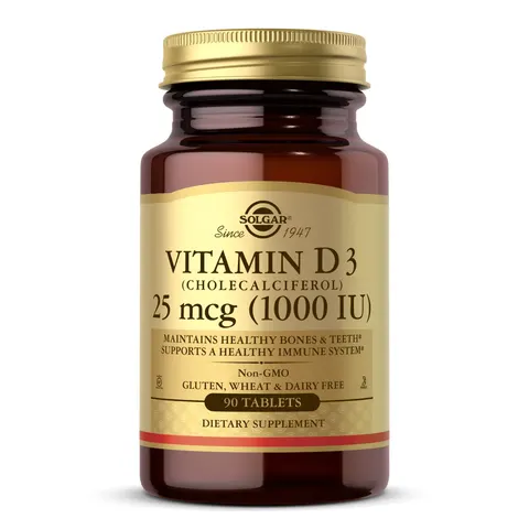 Solgar Vitamin D3 1000 IU Tablets, 90 – image 1