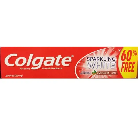 Colgate Anticavity Fluoride Toothpaste Sparkling White Cinnamint with Cinnamon & Natural Mint Flavor Gel - Gluten Free – image 1