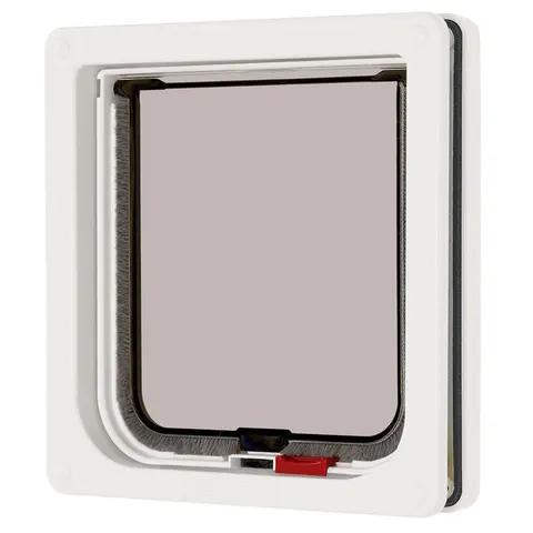 Lockable Cat Flap White 16.5x17.4cm – image 1
