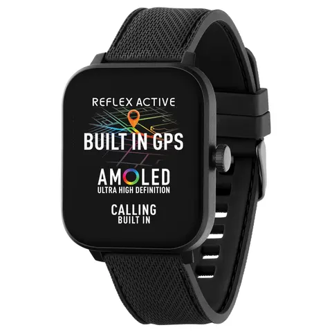 Reflex Active Series 44 Black Amoled GPS Calling Smart Watch – Black One size – image 1