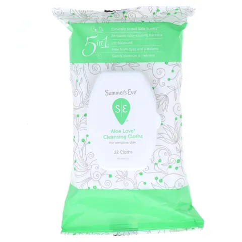 Summers Eve Cleansing Cloths 32 Count Aloe Love (3 Pack) – image 1