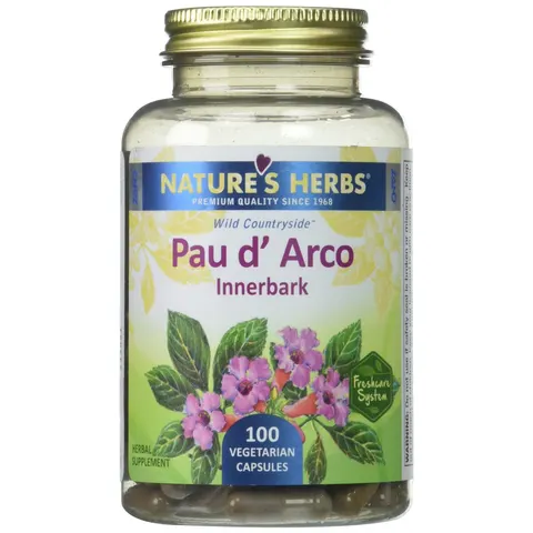Nature's Herbs, Pau d' Arco, Innerbark, 100 Capsules – image 1