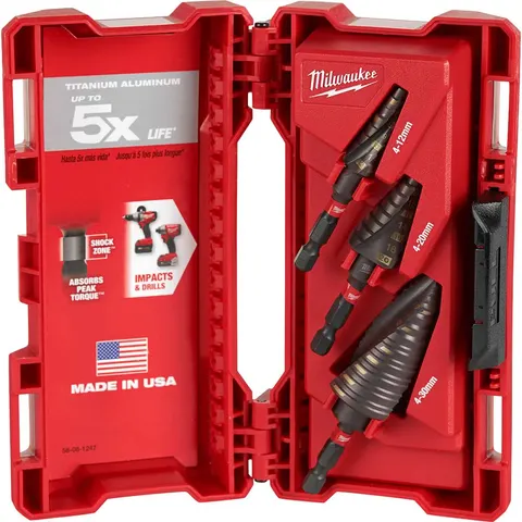 Milwaukee 3 Piece Shockwave Impact Step Drill Set – image 1