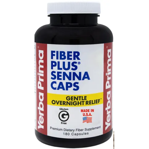 Yerba Prima, Fiber Plus Senna Caps, 180 Capsules – image 1