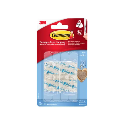 Command Adhesive Strip Mini Hooks – Clear – 7100411071 – image 1
