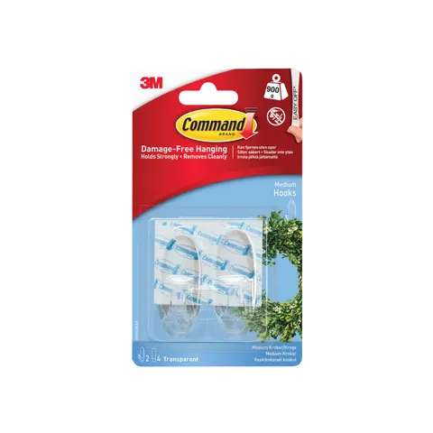 Command Adhesive Strip Hooks – Clear – image 1