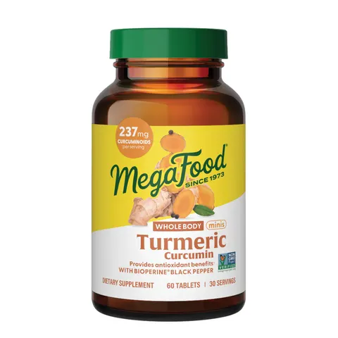 MegaFood, Tumeric Curcumin, Whole Body Minis, 60 Tablets – image 1