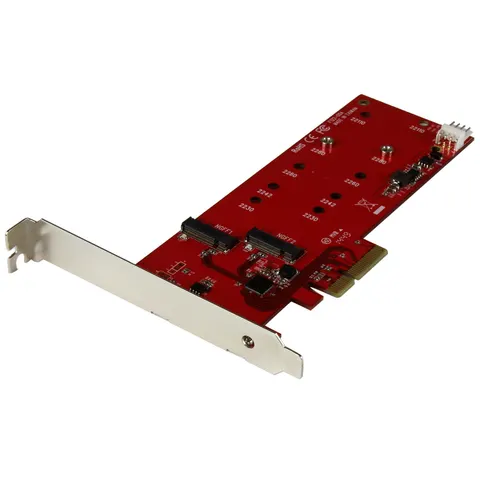StarTech.com 2x M.2 SSD controller kaart PCI Express kaart – afbeelding 1