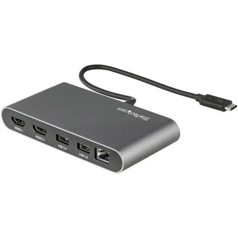 StarTech.com Thunderbolt 3-minidockningsstation - bärbar TB3-dockningsstation för dubbelskärm med HD – imagen 1