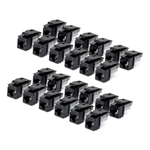 StarTech.com Cat6 Keystone Jack. 24-Pack RJ45 Ethernet Keystone Jacks. – C6KEY110BK24PK – image 1