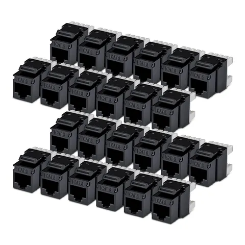 StarTech.com Cat6 Keystone Jack. 24-Pack RJ45 Ethernet Keystone Jacks. – C6KEY110180BK24PK – image 1