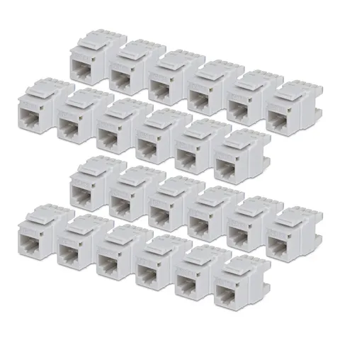 StarTech.com Cat6 Keystone Jack. 24-Pack RJ45 Ethernet Keystone Jacks. – C6KEY110180WH24PK – image 1